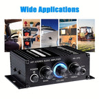 400W Mini Power Amplifier: Get Crystal Clear Audio With 2.0 Stereo Sound For Home/Car Theater System