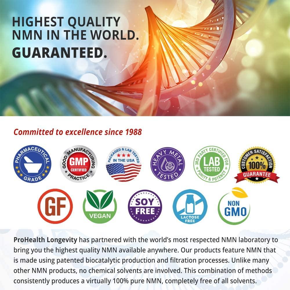 ProHealth Longevity NMN Pro Lozenges - Uthever Brand - World’s most trusted ultra-pure, stabilized, pharmaceutical grade NMN to boost NAD+, used in human clinical trials (250 mg, 30 lozenges) (6 pack)
