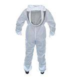 MS Professional 3 Layer Bee Suit Apiarist Ventilated Beekeeper Protective Suit with One Pair Gloves Apiary Beekeeping Suit Bee Sting Proof Suit with Fencing Veil (X-Large, White)