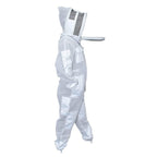 MS Professional 3 Layer Bee Suit Apiarist Ventilated Beekeeper Protective Suit with One Pair Gloves Apiary Beekeeping Suit Bee Sting Proof Suit with Fencing Veil (X-Large, White)