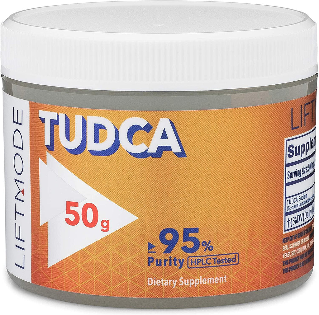 LiftMode TUDCA Sodium (Tauroursodeoxycholic Acid, Taurine-UDCA) Powder Supplement - for Liver Support & Gut Health - Fat Burner - Vegetarian, Vegan, Non-GMO, Gluten Free - 50 Grams (100 Servings)