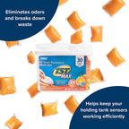 Camco TST MAX Camper/RV Toilet Treatment Drop-INs | Control Unwanted Odors and Break Down Waste and Tissue | Safe Septic Tank Treatment | Orange Scent | 30-Pack (41183)