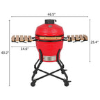 18in Steel Charcoal Grill Multiple CooSmoke Bake Roast For Courtyard Party
