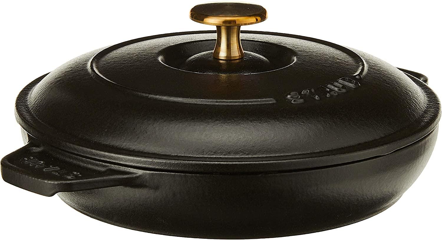 Staub Cast Iron 7.9-inch Round Covered Baking Dish - Matte Black, Made in France