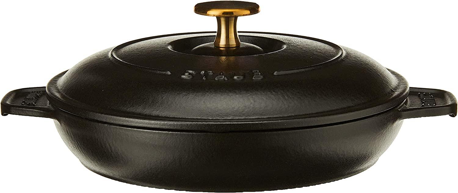Staub Cast Iron 7.9-inch Round Covered Baking Dish - Matte Black, Made in France