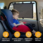 EcoNour Window Shades for Car Baby (2 Pack) | Retractable car Window Shade for Baby for Sun Protection for Kids, Passengers &amp; Pets in The Back Seat | Car Window Covers for Trucks | XL (20”x22”)