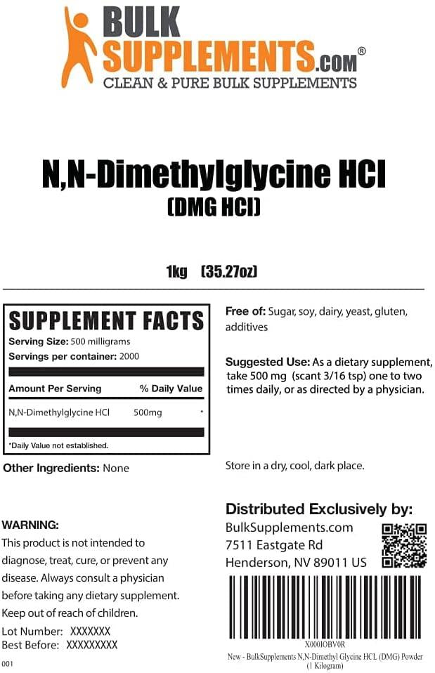 BulkSupplements.com N,N-Dimethyl Glycine HCL (DMG) Powder (5 Kilograms - 11 lbs)