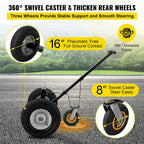 Adjustable Trailer Dolly, 800 Lbs Capacity Trailer Mover Dolly, 15.7" -23.6" Adjustable Height, 2" Ball Trailer Mover with 16" Wheels, Heavy-Duty Tow Dolly for Car, RV, Boat