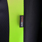 Flying Banner car seat Covers Protects Water Proof Faux Leather Carbon Fiber Fronts Fluorescence Green Black (Fluorescence Green Black, Front Pair)