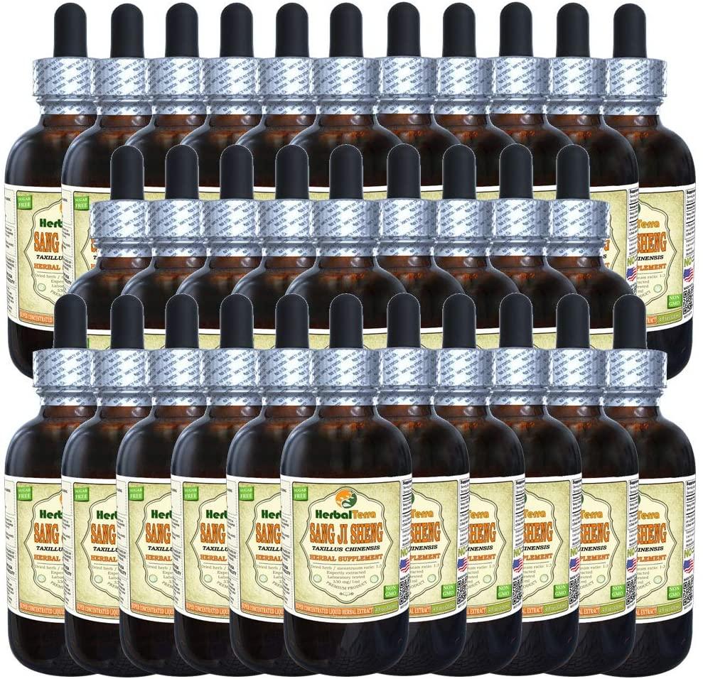 Sang Ji Sheng, Mulberry Mistletoe (Taxillus Chinensis) Tincture, Dried Stem Liquid Extract (Brand Name: HerbalTerra, Proudly Made in USA) 30x2 fl.oz (30x60 ml)