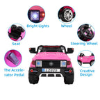 2023 Newest Electric Cars for Kids, Kids Electric Ride-On Truck, 3 Speeds Remote Control Car with LED Lights for Boys Girls Christmas Gifts to Ride on Pavement Grass Mud Gravel and Hills, Pink, Q8016