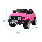 2023 Newest Electric Cars for Kids, Kids Electric Ride-On Truck, 3 Speeds Remote Control Car with LED Lights for Boys Girls Christmas Gifts to Ride on Pavement Grass Mud Gravel and Hills, Pink, Q8016