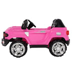 2023 Newest Electric Cars for Kids, Kids Electric Ride-On Truck, 3 Speeds Remote Control Car with LED Lights for Boys Girls Christmas Gifts to Ride on Pavement Grass Mud Gravel and Hills, Pink, Q8016