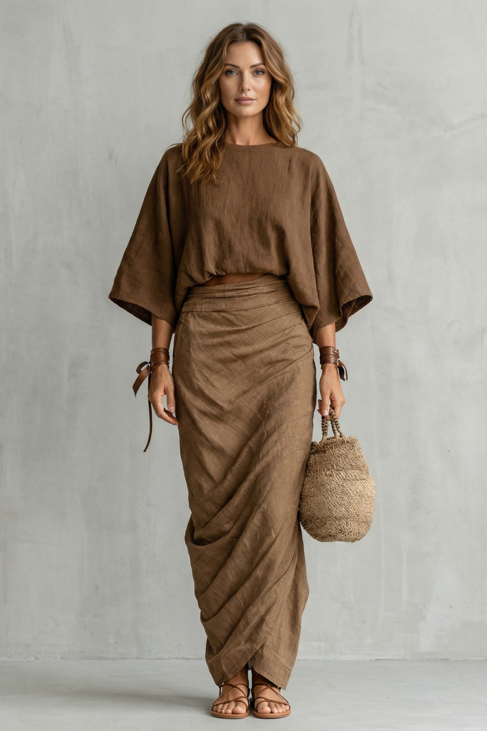 Brunelle – Relaxed draped batwing – Two piece set