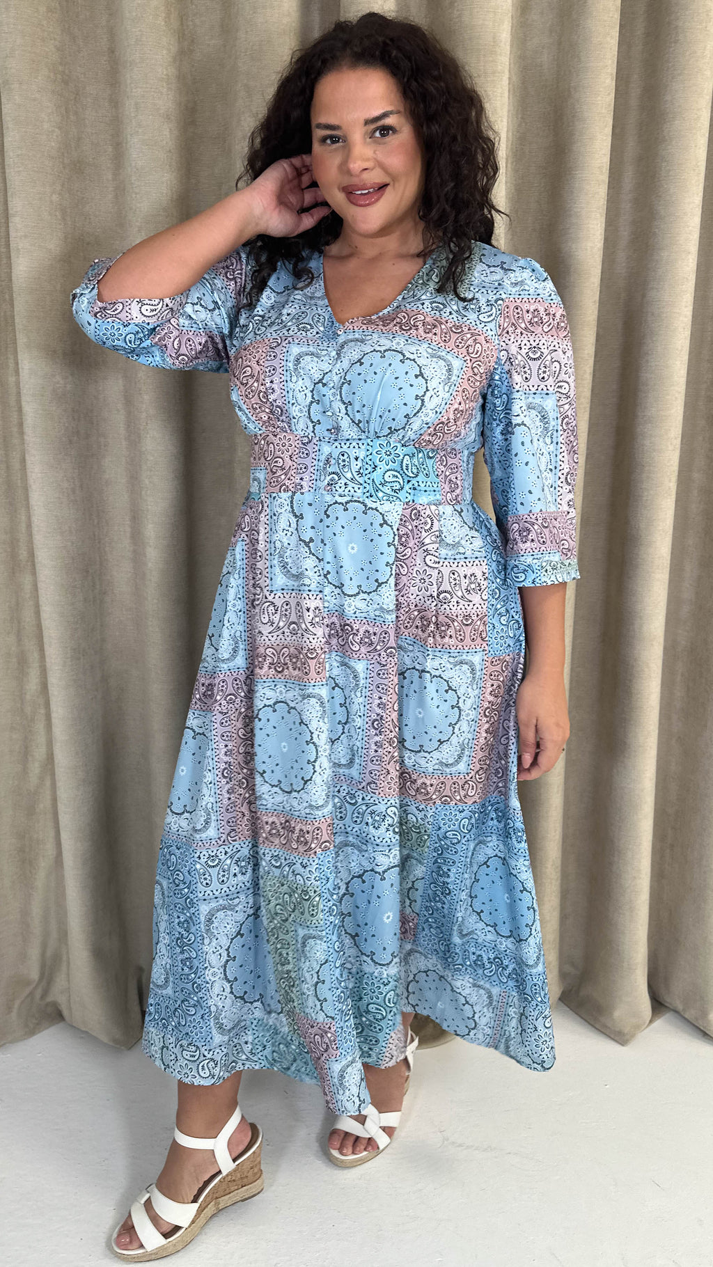 CurveWow Maxi Dress Multi Paisley