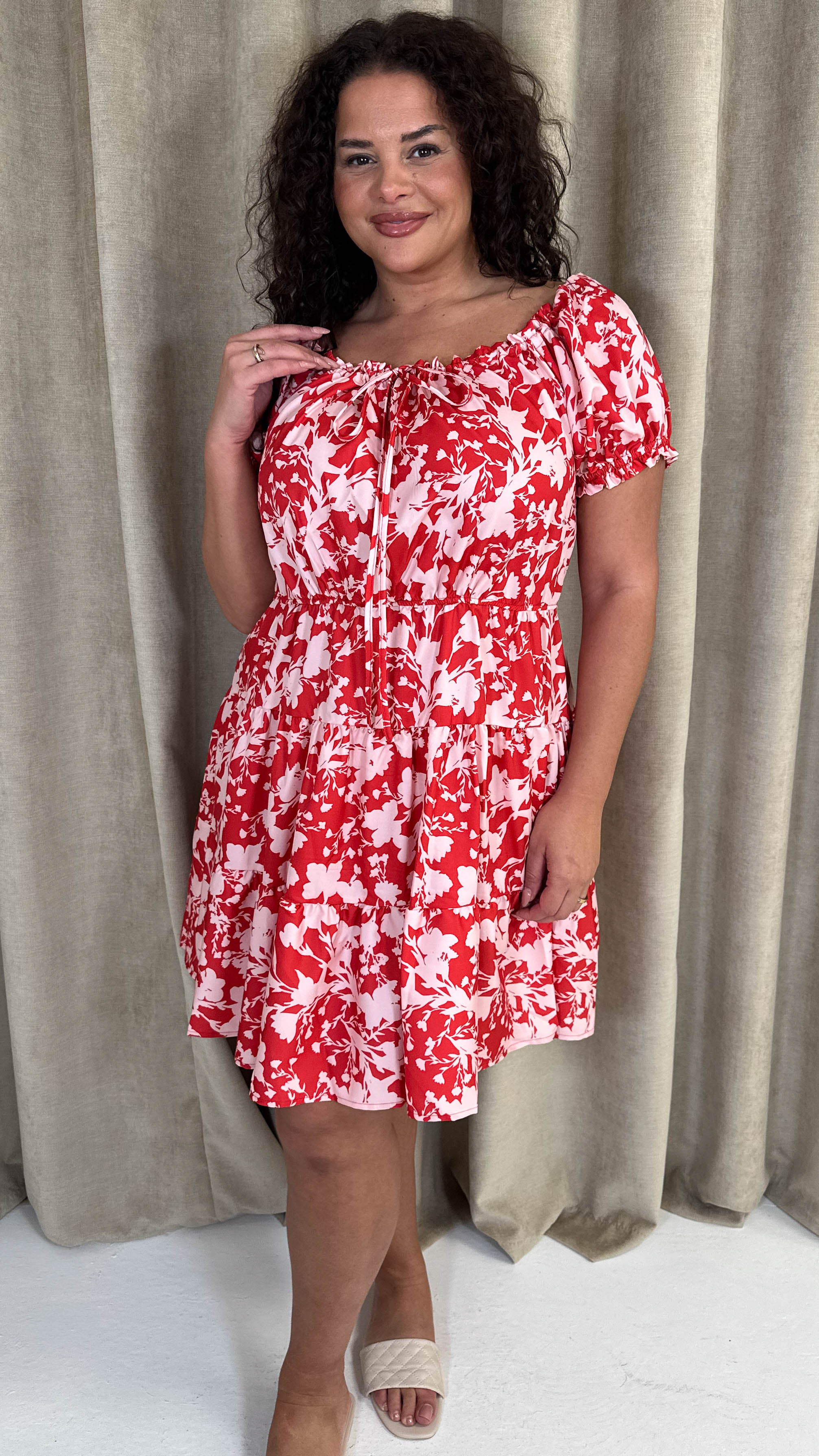 CurveWow Bardot Mini Tea Dress