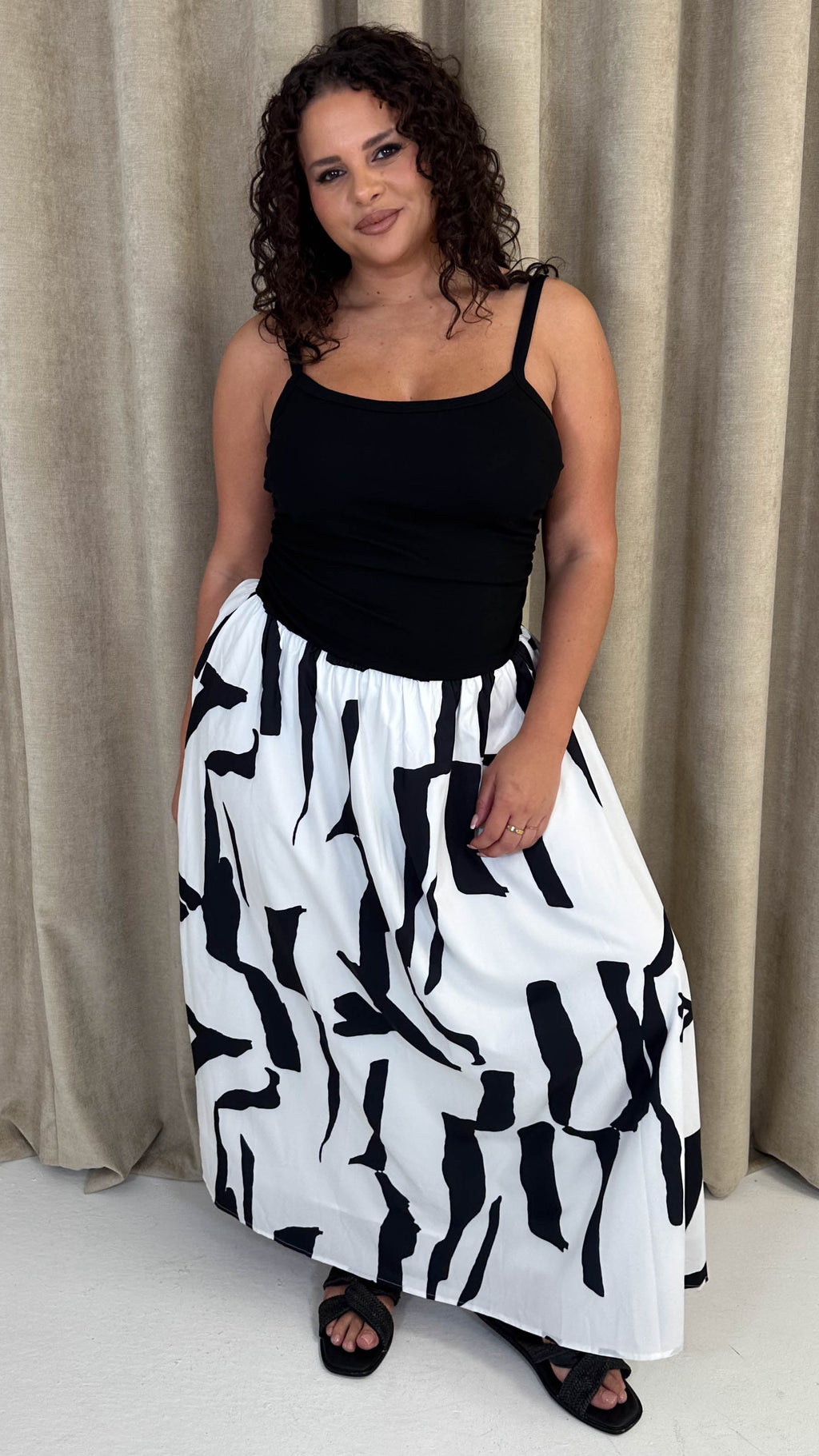 CurveWow Jersey Cami Maxi Dress Mono