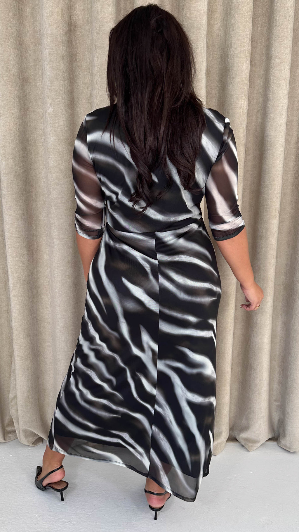 CurveWow Ruched Chest Keyhole Maxi Dress Tye Dye