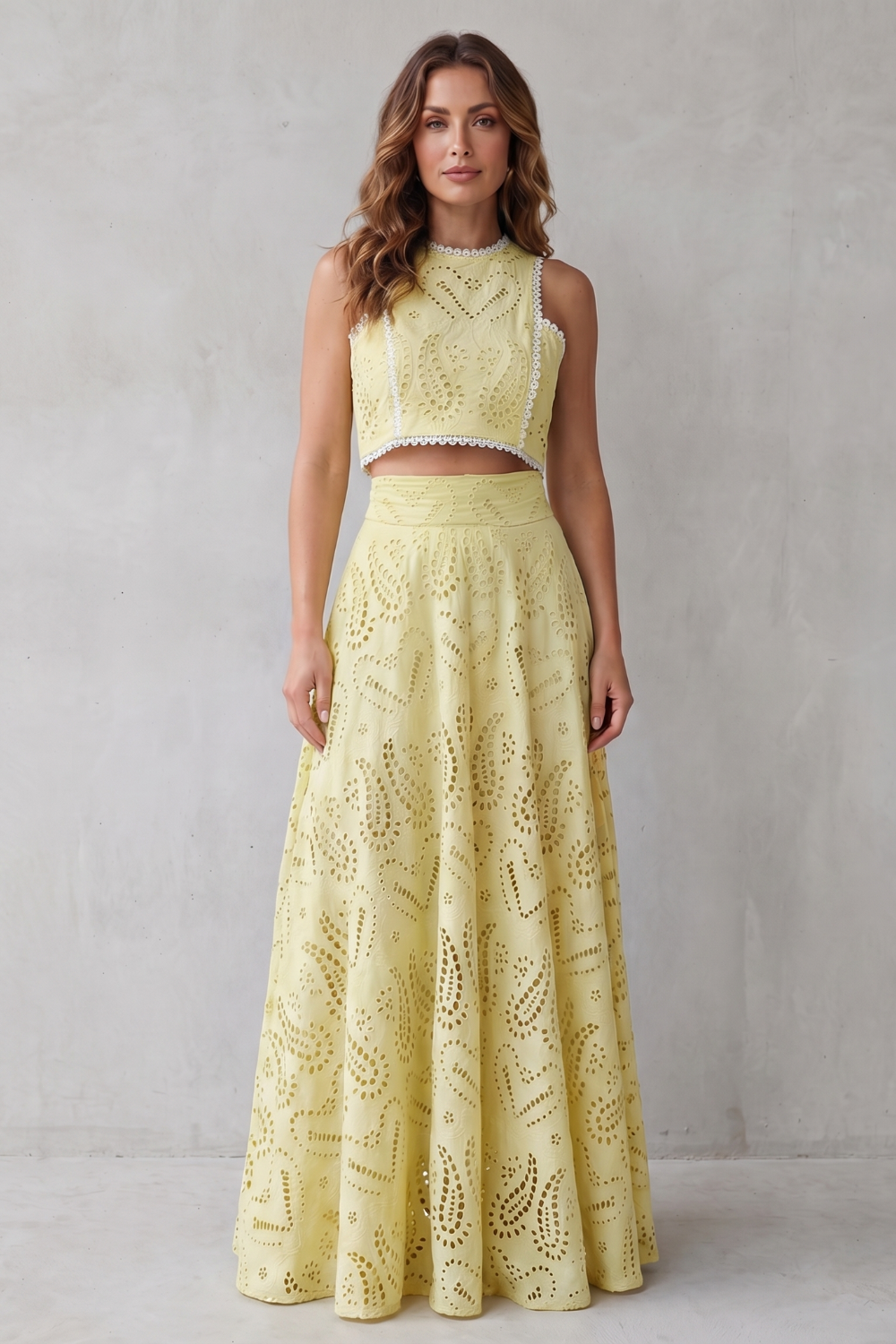 Parivelle – Embroidered lace elegance – Skirt set