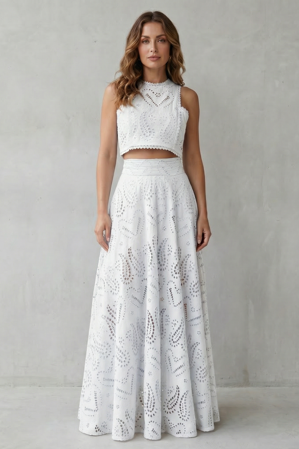 Parivelle – Embroidered lace elegance – Skirt set