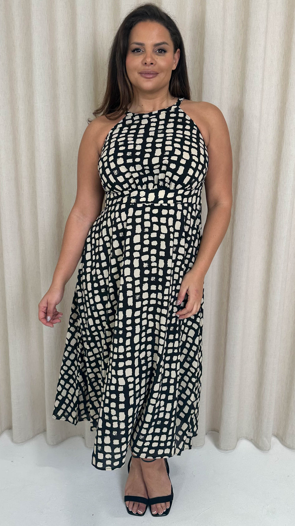 CurveWow Racer Cami Dress Mono Smudge