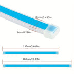 1.5M/70.87in Car LED Hood Light Universal Daytime Running Light Flexible Scan Light Strip Car Decoration Atmosphere Light White Ice Blue Waterproof