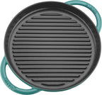Staub Cast Iron 10-inch Pure Grill - Turquoise, Made in France