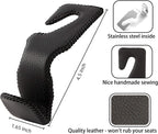Headrest Hooks for Purses and Bags, Car Back Seat Headrest Hanger Vehicle Beige Leather Storage Hook, Pack of 2