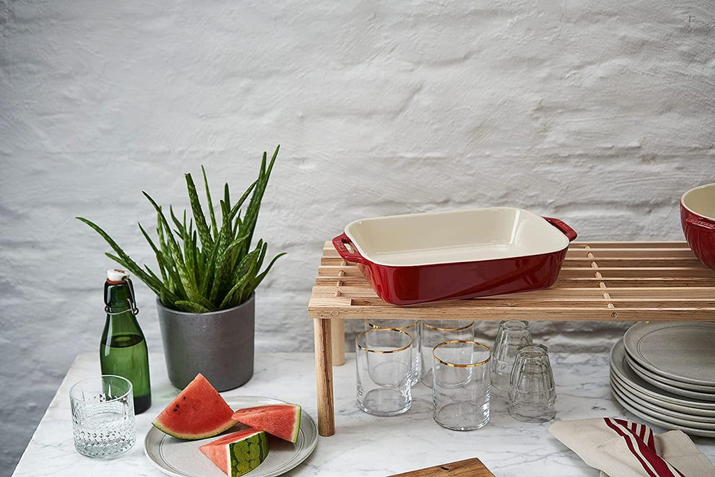 STAUB Ceramics Rectangular Baking Dish, 10.5x7.5-inch, Cherry