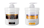Advanced Clinicals Vitamin C &amp; Manuka Honey Moisturizer Set - Anti Aging Body &amp; Face Creams for Dry Skin, Wrinkles, 16 Oz (2-Pack)