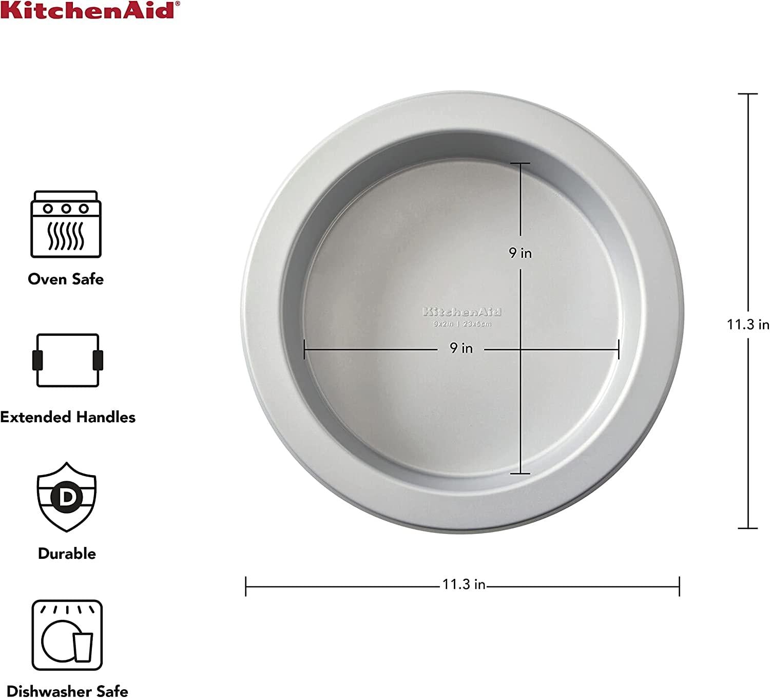 KitchenAid KE956OSNSA Nonstick Round Cake Pan, 9-Inch, Silver