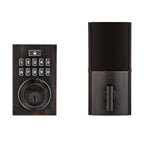 Z-Wave SmartCode 914 Contemporary Single Cylinder Venetian Bronze Electronic Deadbolt Featuring SmartKey Security