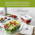 ZWILLING Fresh & Save Glass Large Airtight Food Storage Container, Meal Prep Container, Food Saver