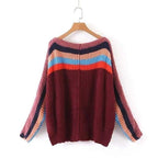 oversize rainbow stripes sweater