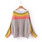 oversize rainbow stripes sweater