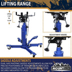 Mountain Transmission Jack 1,000 Lb Capacity Two StaHydraulic Telescopic Easy to Use Foot Pump Heavy Duty Steel Construction Dual Axis Pivoting Saddle MTN60504