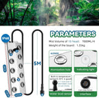 Mxmoonant Mist Maker 10 Head Ultrasonic Pond Fogger 7000ml/H Mist Humidifier with Float 400W Power Supply for Landscape Vegetable Preservation Scenic Magical Atmosphere