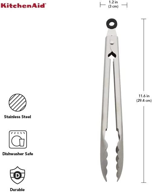 KitchenAid Stainless Steel Utility Tongs, 10.28 Inch