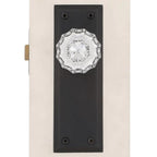 York Plate 2-3/8 in. Backset Oil-Rubbed Bronze Privacy Bed/Bath Crystal Glass Door Knob