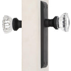 York Plate 2-3/8 in. Backset Oil-Rubbed Bronze Privacy Bed/Bath Crystal Glass Door Knob
