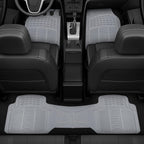 BDK Original ProLiner 3 Piece Heavy Duty Front &amp; Rear Rubber Floor Mats for Car SUV Van &amp; Truck, Gray - All Weather Floor Protection with Universal Fit