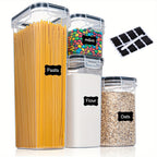 Organize Your Kitchen Pantry With This 4/7-Piece Airtight Food StoraContainer Set - BPA Free, Dishwasher Safe, And Includes Labels!