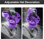 ZHSMS Gear Shift Cover, Universal Shift Knob Cover, Funny Sweater Hoodie for Gearshift, 4.7 Inch Car Shifter Stick Protector Decoration (Purple Grey)