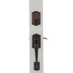 Camelot Aged Bronze Sense Smart Door Lock with Left Handed Accent Lever Door Handleset