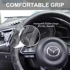 Elantrip 14 1/2"-15" Steering Wheel Cover, Universal, Black 3D Honeycomb Comfortable Grip