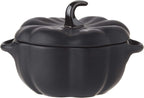STAUB Ceramic Pumpkin Dish, .5 Qt, 16-oz, Matte Black, Oven Safe