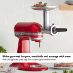 KitchenAid KSMMGA Metal Food Grinder Attachment, Silver