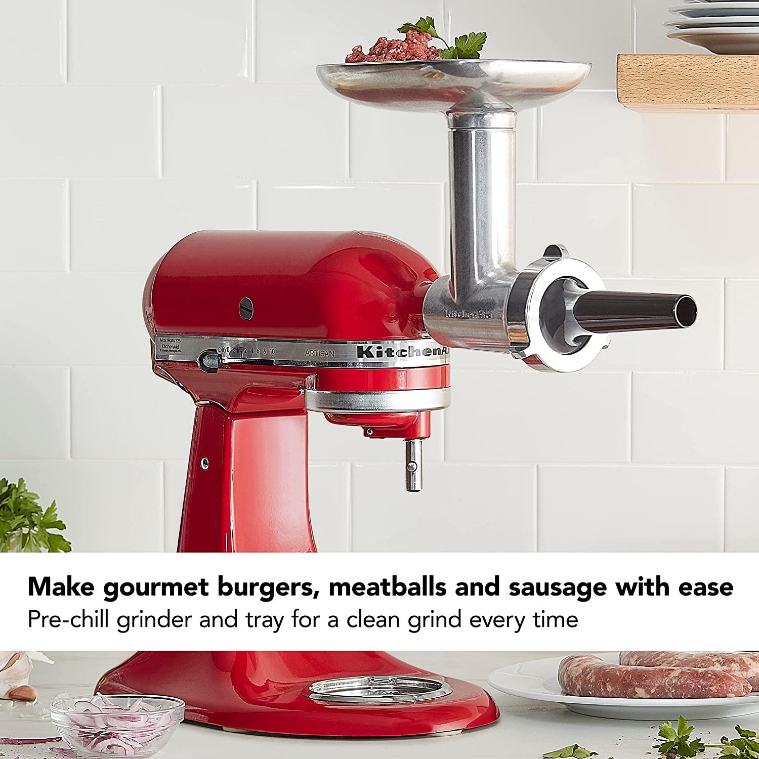 KitchenAid KSMMGA Metal Food Grinder Attachment, Silver