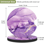 Nipichsha Car Cup Holder Coasters, Car Coasters for Cup Holders, 2 Pack Anti Slip Insert Coasters, Rubber Car Cup Mat with A Finger Notch, Cute Car Interior Accessories for Women Men (Purple Marble)