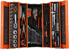 84pcs Professional Hand Tool Set, Include Sockets Ratchet Handle Extension Bar Universal Joint Screwdriver Pliers Screwdriver Spanner